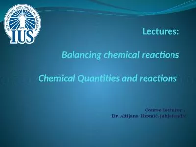 Lectures: Balancing chemical reactions