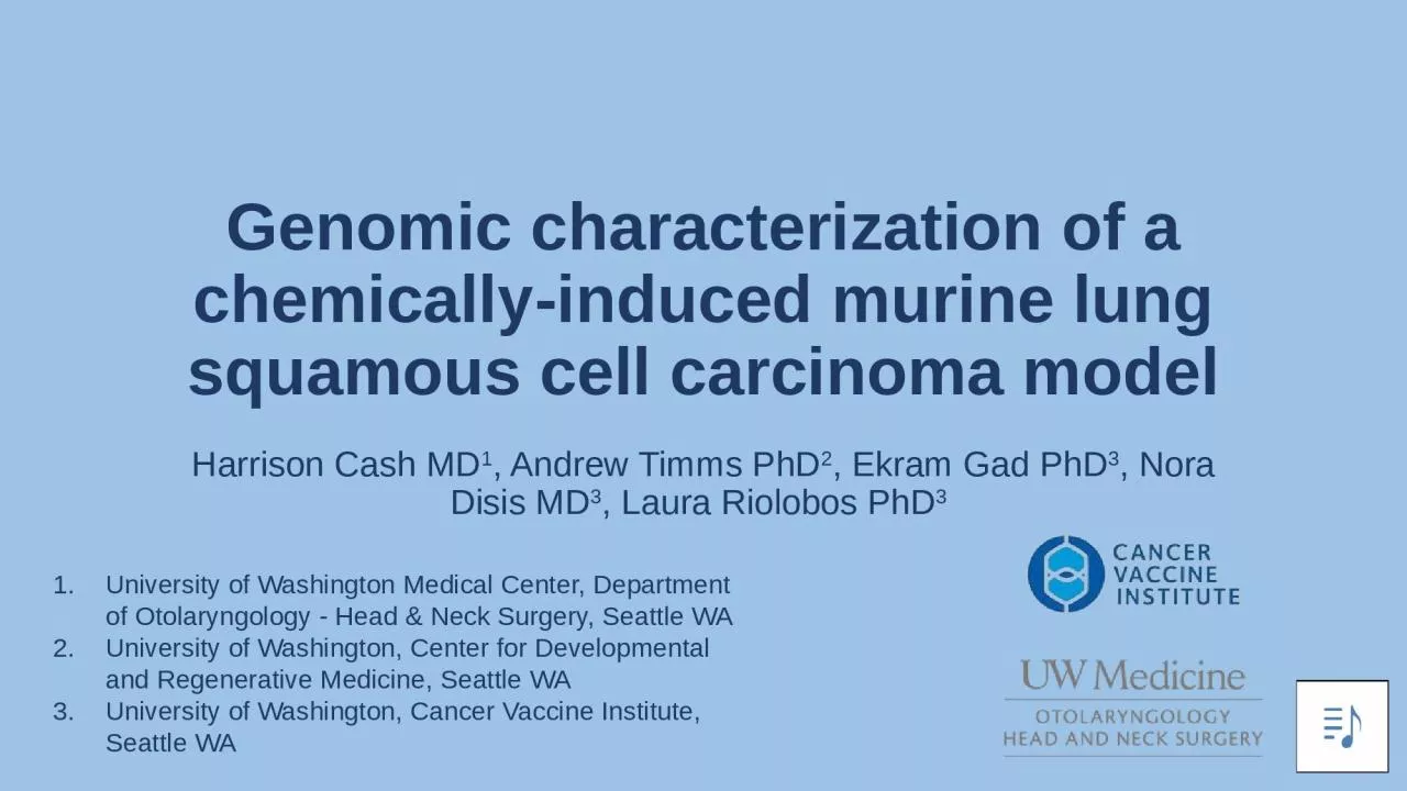 PPT-Genomic characterization of a chemically-induced murine lung squamous cell carcinoma model