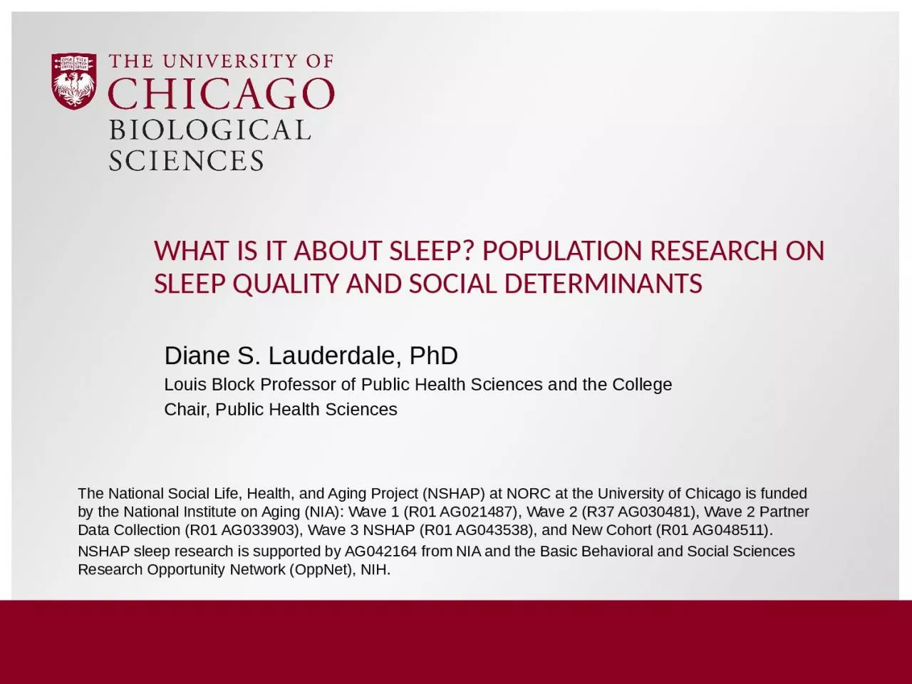 WHAT IS IT ABOUT SLEEP? POPULATION RESEARCH ON SLEEP QUALITY AND SOCIAL DETERMINANTS