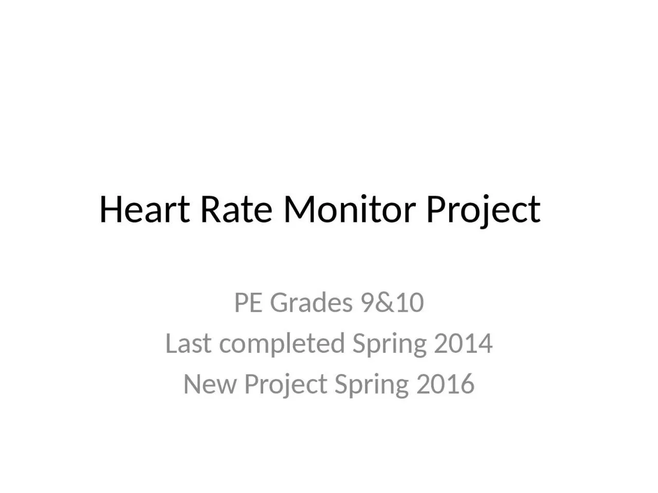 Heart Rate Monitor Project