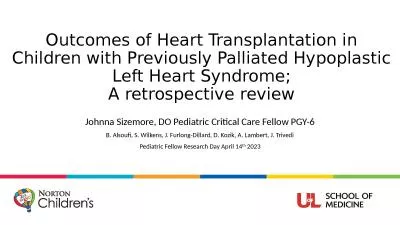 Outcomes of Heart Transplantation in Children with Previously Palliated Hypoplastic Left