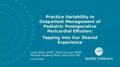 Practice Variability in Outpatient Management of Pediatric Postoperative Pericardial Effusion: