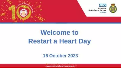 Welcome to  Restart a Heart Day