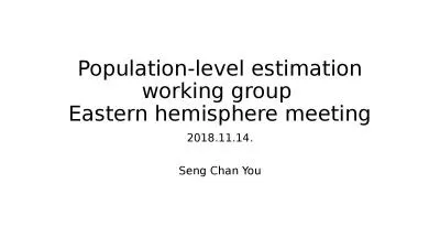 Population-level estimation working group