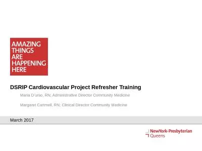 DSRIP Cardiovascular Project Refresher Training