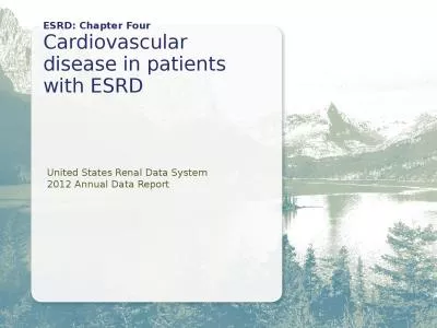 ESRD: Chapter Four Cardiovascular disease