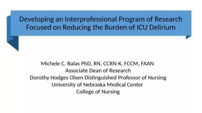 Developing an Interprofessional Program of Research Focused on Reducing the Burden of ICU Delirium