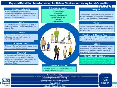 Regional Priorities: Transformation for Babies Children and Young People’s Health