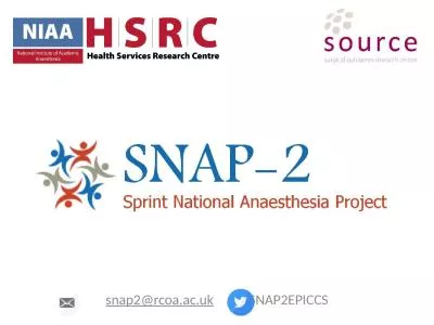 SNAP-2 snap2@rcoa.ac.uk 		@SNAP2EPICCS