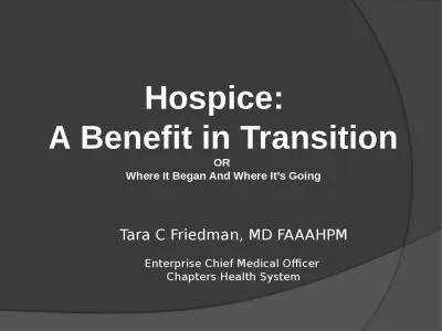 Tara C Friedman, MD FAAAHPM