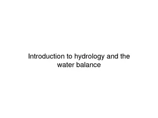 Introduction to hydrology and the water balance