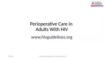 Perioperative Care in  Adults With HIV