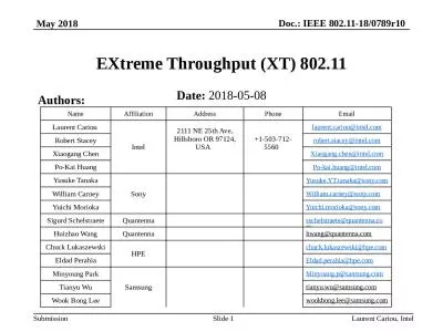 EXtreme  Throughput (XT) 802.11