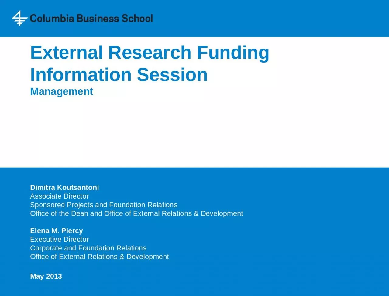 External Research Funding Information Session