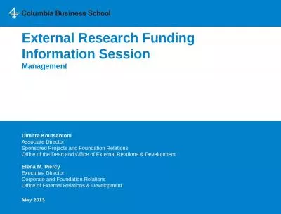 External Research Funding Information Session