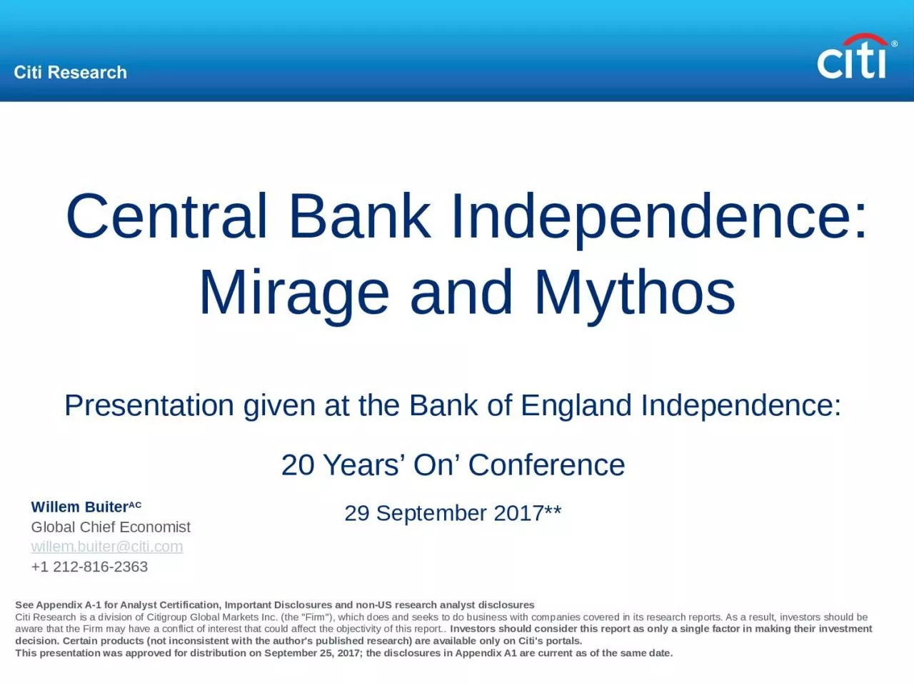 E6XYB6412478 Central Bank Independence: