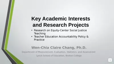 Key Academic Interests and Research Projects