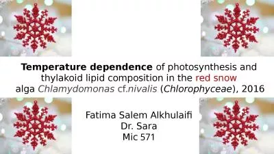 Temperature dependence  of photosynthesis and thylakoid lipid composition in the