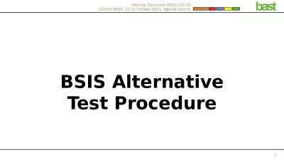 BSIS Alternative Test  Procedure