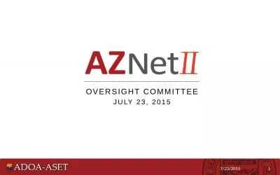 7/23/2015 1 OVERSIGHT COMMITTEE