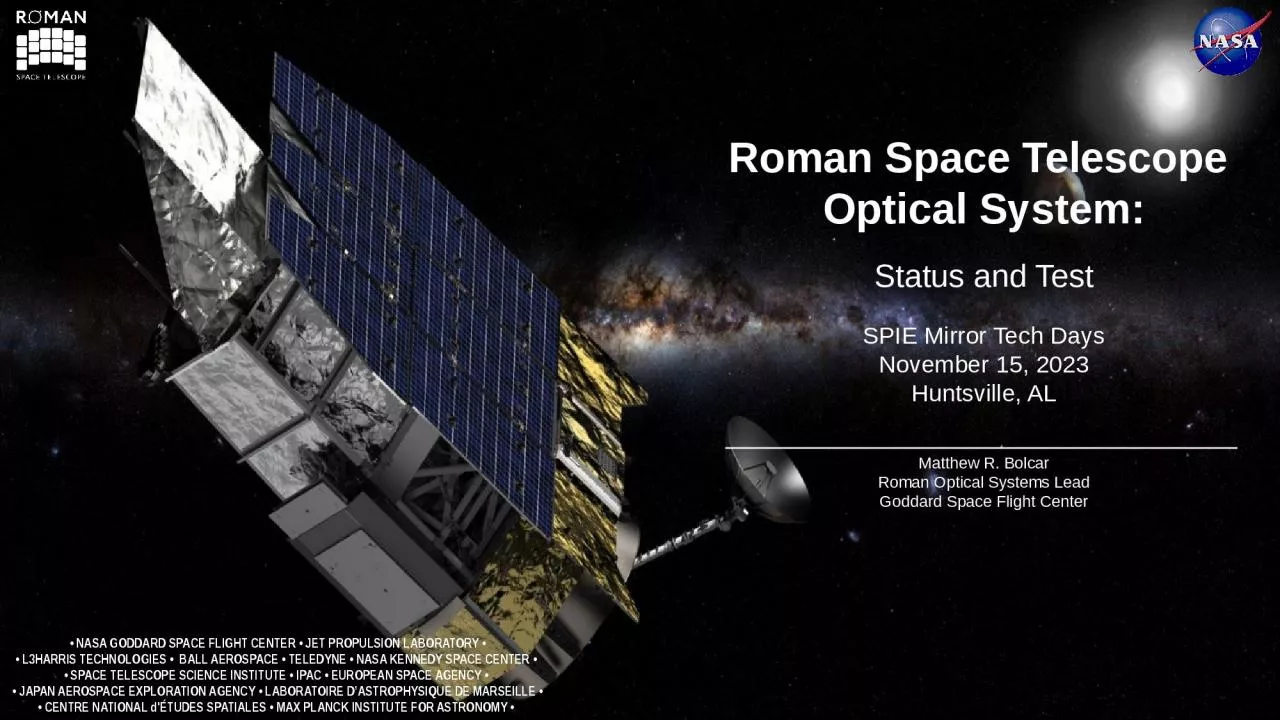 PPT-Status and Test Roman Space Telescope