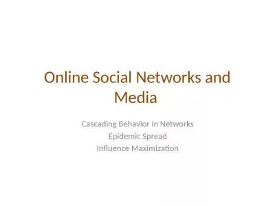Online  Social Networks