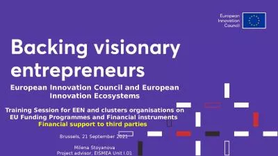 European Innovation Council and European Innovation Ecosystems