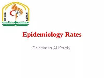 Epidemiology  Rates Dr.