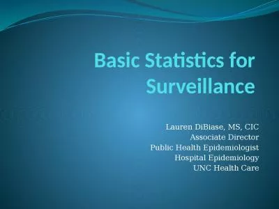 Basic Statistics for Surveillance