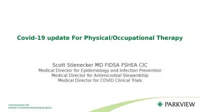 Scott Stienecker MD FIDSA FSHEA CIC