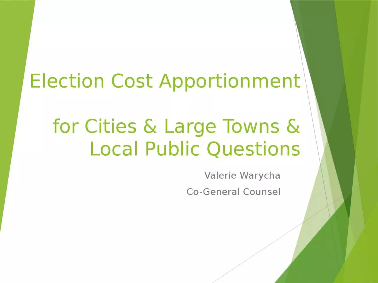 PPT-Election Cost Apportionment