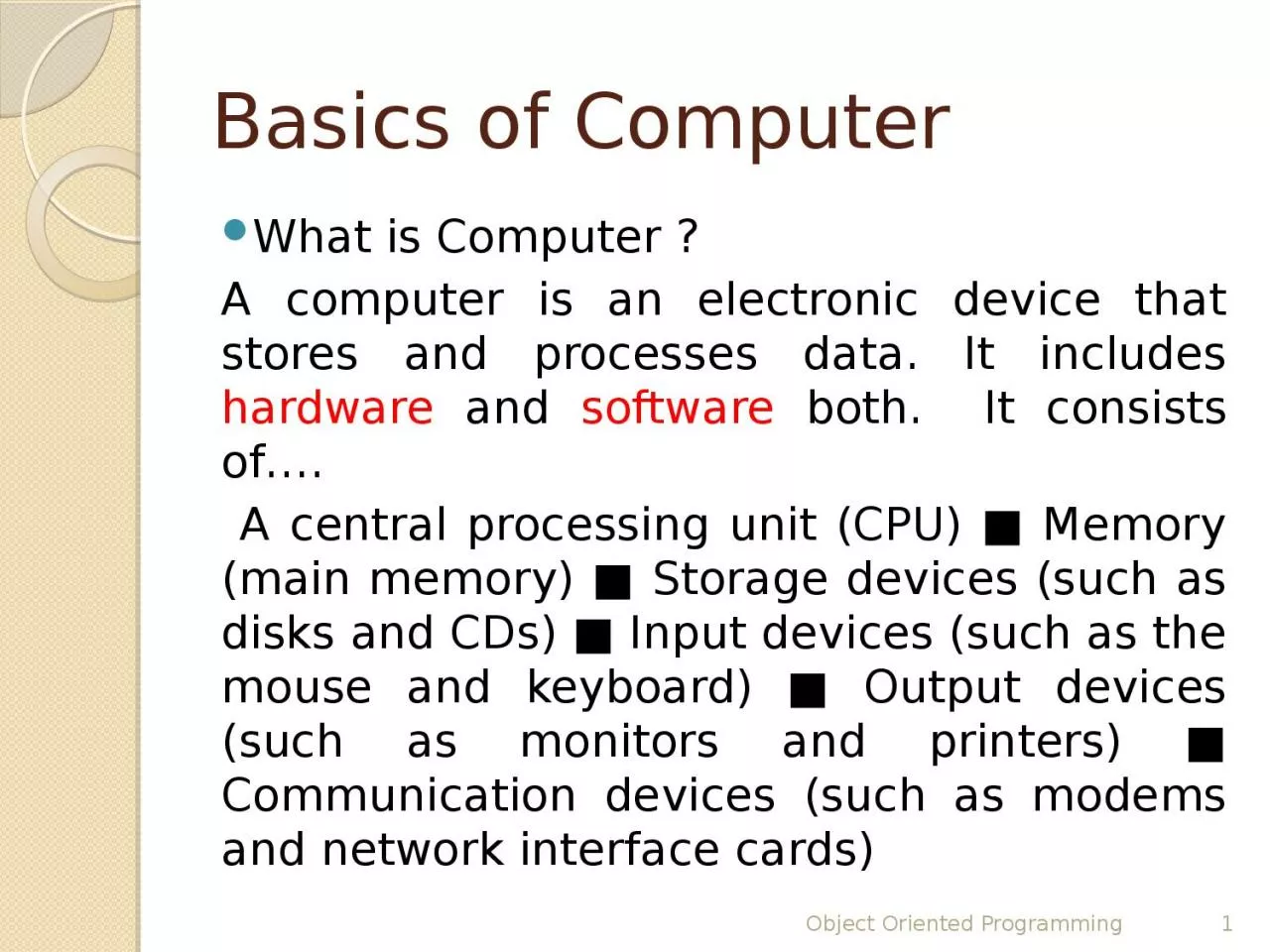 Basics of Computer What is Computer ?
