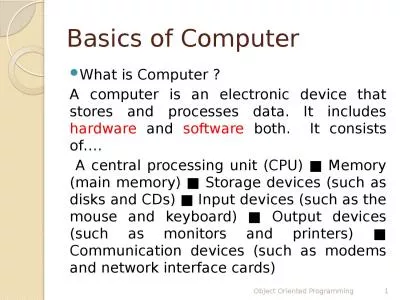 Basics of Computer What is Computer ?