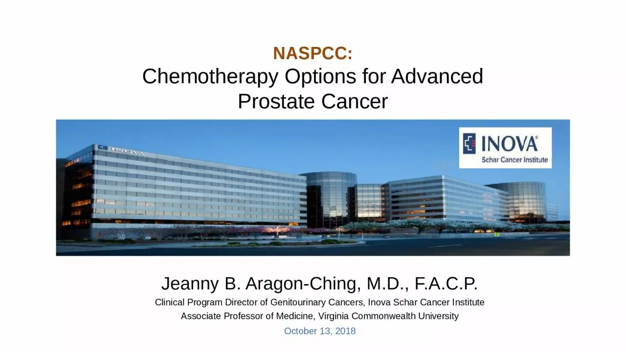 NASPCC: Chemotherapy Options for Advanced Prostate Cancer