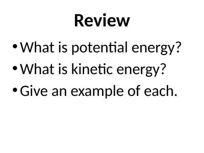 Review What is potential energy?