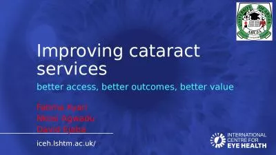 Improving cataract services