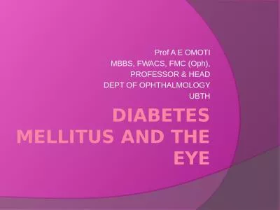 DIABETES MELLITUS AND THE EYE
