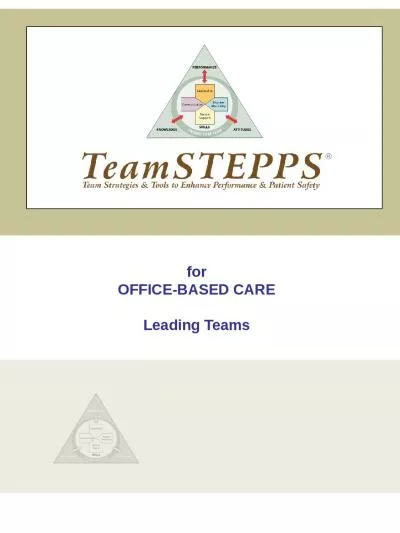 for OFFICE-BASED CARE Leading Teams