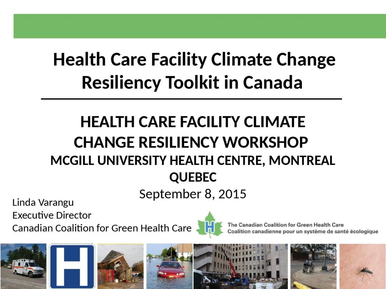 PPT-Health Care Facility Climate Change Resiliency Toolkit in Canada