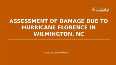 Shazzadur Rahman Assessment of damage due to Hurricane Florence in Wilmington, NC