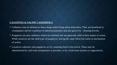 LAXATIVES & SALINE CATHARTICS