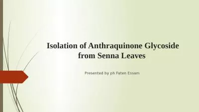 Isolation of Anthraquinone