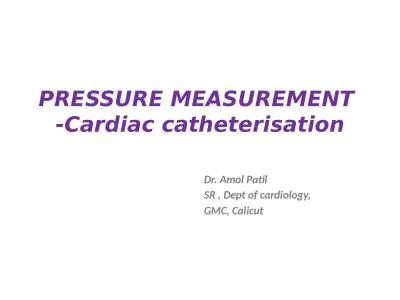 PRESSURE MEASUREMENT  - Cardiac