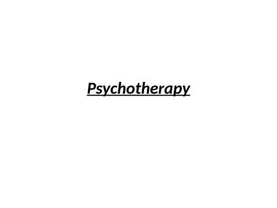Psychotherapy Psychotherapy