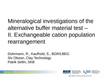 Mineralogical investigations of the alternative buffer material test –