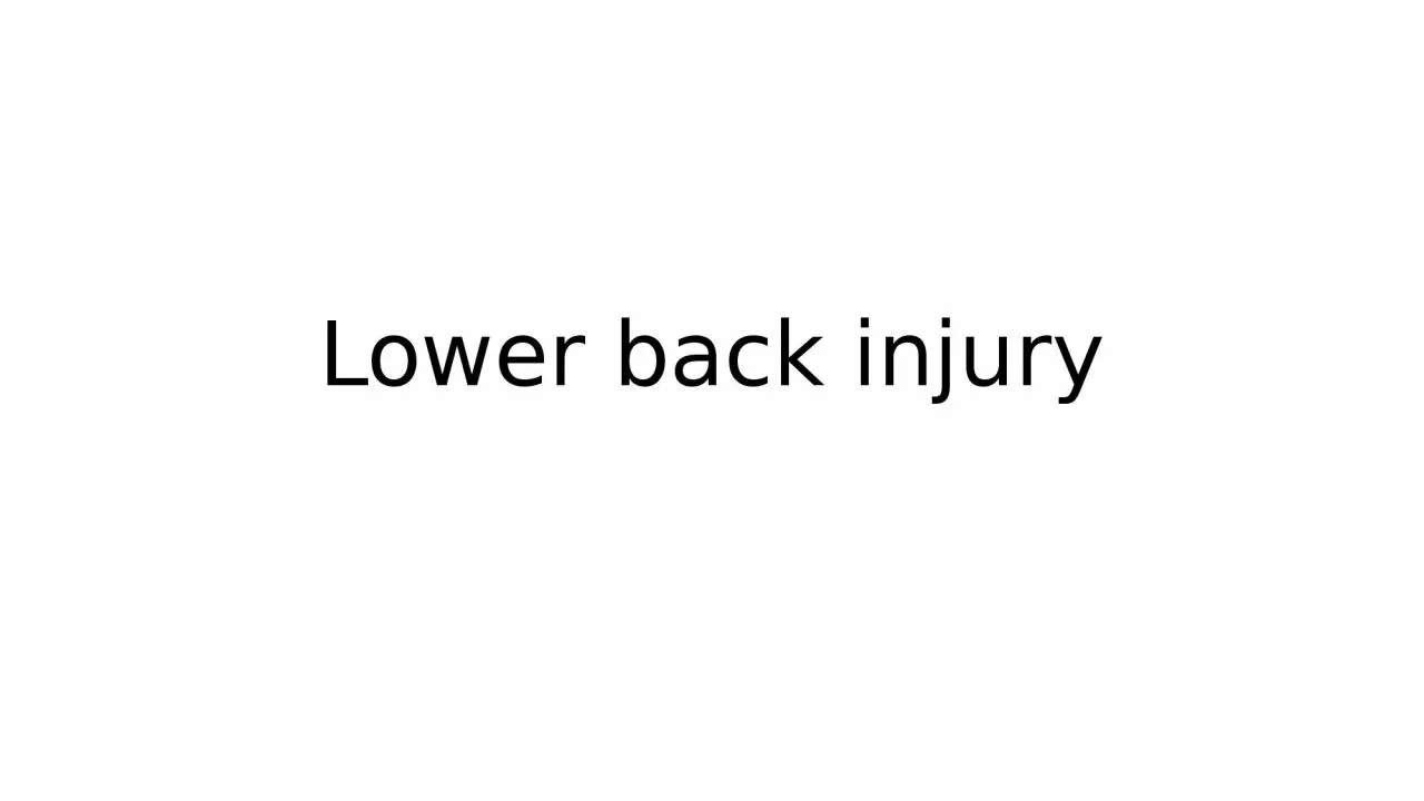 Lower back injury Examination