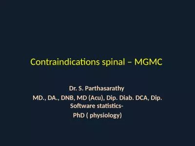 Contraindications spinal – MGMC