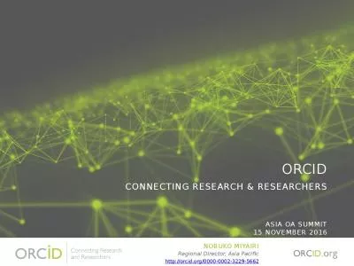 ORCID Connecting research & researchers