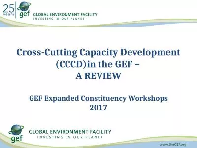 Cross-Cutting Capacity Development (CCCD)in the GEF –