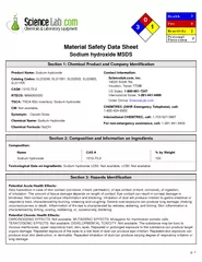Material Safety Data SheetSodium hydroxide MSDS